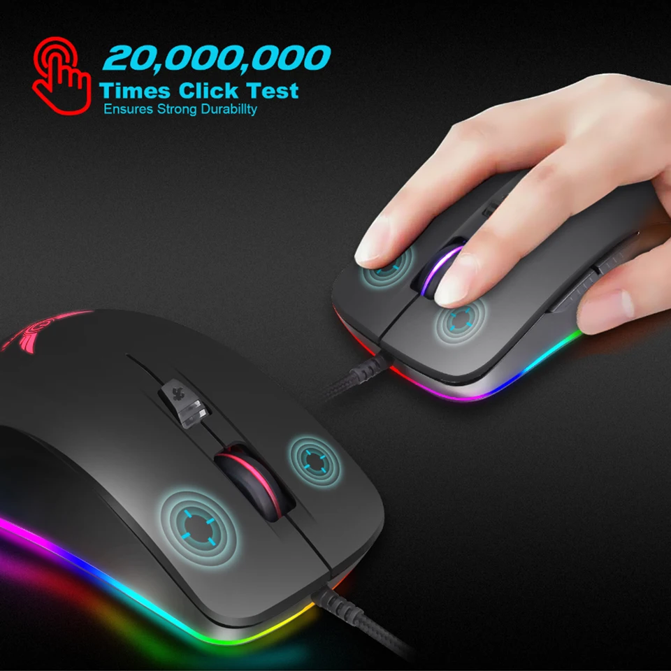 Silent Click USB Wired Gaming Mouse 6 Buttons4800DPI Mute Optical Computer Mouse Mice for PC Laptop Notebook Game Gamer
Silent Click USB Wired Gaming Mouse 6 Buttons4800DPI Mute Optical Computer Mouse Mice for PC Laptop Notebook Game Gamer
