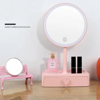 Desktop Makeup Storage Box LED Light Makeup Mirror Storage Box Lipstick Jewelry Storage Box Cosmetic Finishing Rack Beauty Box
Desktop Makeup Storage Box LED Light Makeup Mirror Storage Box Lipstick Jewelry Storage Box Cosmetic Finishing Rack Beauty Box