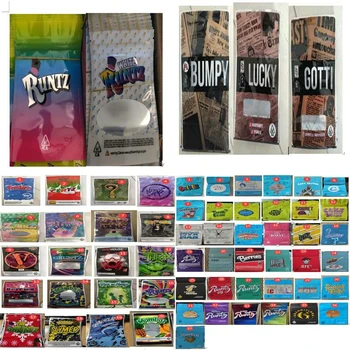 

Hot Sale 7 Styles Medibles Gummies Packaging Bags Childproof Bag Herb Flower Zipper Bags Dry Tobacco Candy Retail Package