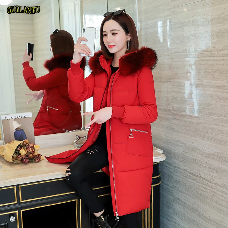 Winter Down Long Jacket Women Fur Collar Hooded Coat Female Plus Size Slim Cotton Padded Jackets Outwear Parkas Mujer Invierno
Winter Down Long Jacket Women Fur Collar Hooded Coat Female Plus Size Slim Cotton Padded Jackets Outwear Parkas Mujer Invierno