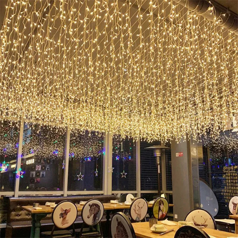 

3x1/3x2/3x3m LED Icicle String Lights Christmas Fairy Lights Garland Outdoor Home for Wedding Party Curtain Garden Decoration