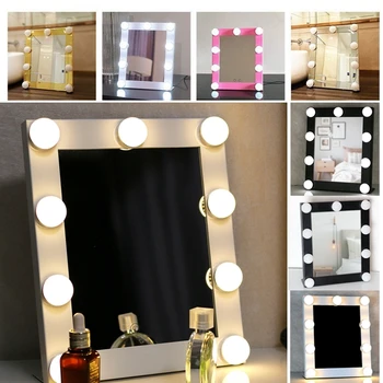 Adjustable 2 colors 9 LEDlight Vanity Tabletops Lighted Makeup Mirror With Bulb Lights Touch Screen Beauty Mirror Cosmetic Tool
Adjustable 2 colors 9 LEDlight Vanity Tabletops Lighted Makeup Mirror With Bulb Lights Touch Screen Beauty Mirror Cosmetic Tool