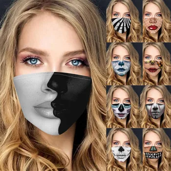 Halloween Horrible Mask Mascarilla Dustproof Mouth Cover Protection Face Shields Washable Earloop Masks Masque Mondkapjes