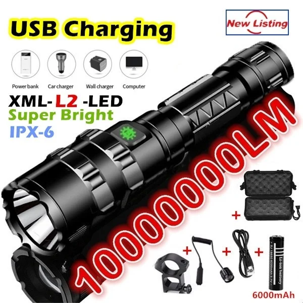 Outdoor Use High Light Mulfuntion Flashlight XM-L L2 LED Torch Phone USB Charging 18650 Battery 6000mAh Climbing Equipment
Outdoor Use High Light Mulfuntion Flashlight XM-L L2 LED Torch Phone USB Charging 18650 Battery 6000mAh Climbing Equipment