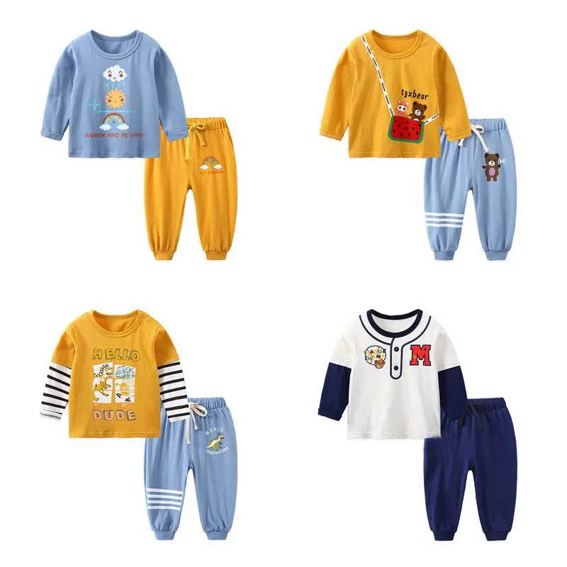 Комплекты одежды для малышей осенняя одежда маленьких девочек хлопковая