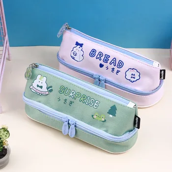 Cute Sweetheart Bunny Cartoon Double Layer Canvas Zipper Pencil Case Large Capacity Stationery Pencil Bag For School Supplies
Cute Sweetheart Bunny Cartoon Double Layer Canvas Zipper Pencil Case Large Capacity Stationery Pencil Bag For School Supplies