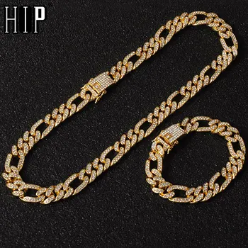 Hip Hop 1Set Miami Curb 13MM Iced Out Paved Rhinestones Figaro Link Chain Necklace CZ Bling Necklace For Men Jewelry With Box
Hip Hop 1Set Miami Curb 13MM Iced Out Paved Rhinestones Figaro Link Chain Necklace CZ Bling Necklace For Men Jewelry With Box