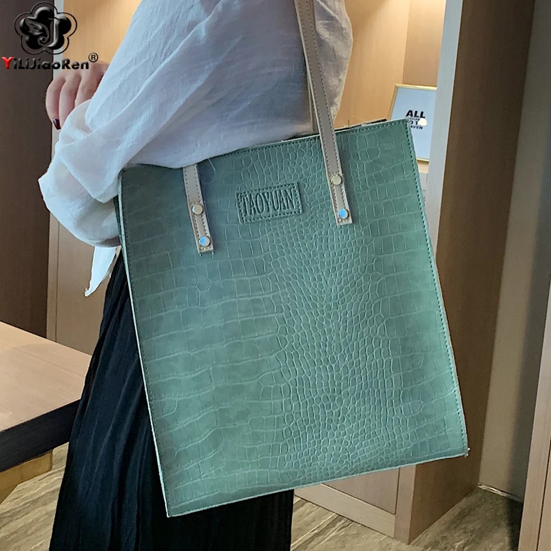 Женская сумка из крокодиловой кожи большая дизайнерская сумки-шопперы для