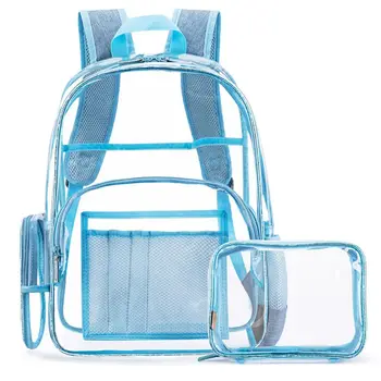 2020 2 in 1 Clear Backpack with Cosmetic Bag Pouch Transparent PVC School Bookbag Laptop Rucksack for Women Girls
2020 2 in 1 Clear Backpack with Cosmetic Bag Pouch Transparent PVC School Bookbag Laptop Rucksack for Women Girls