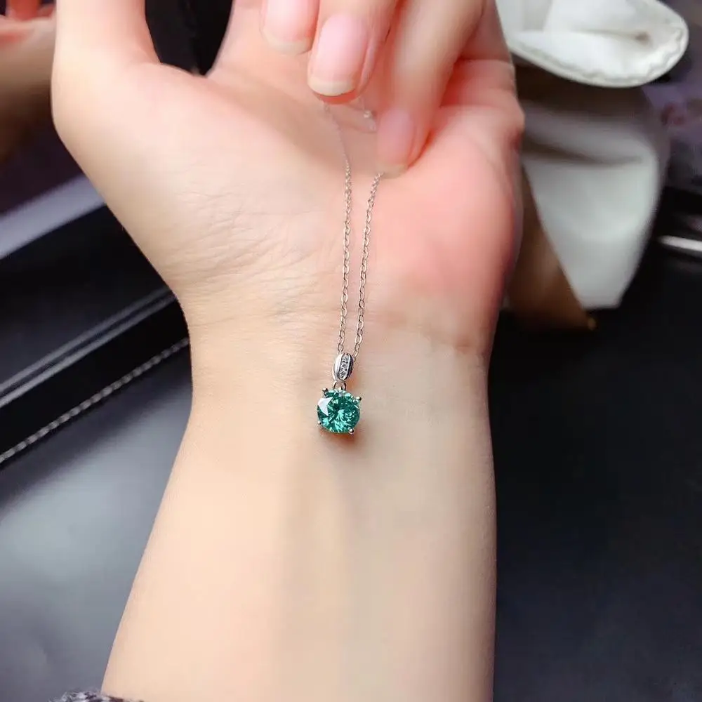 

crackling moissanite necklace for women silver jewelry gem shiny better than diamond real 925 silver girl birthday gift date