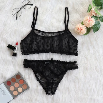 New Sexy Lingerie Erotic Underwear Suits Dot Print Mesh Lace Solid Elegant Set Top Lace Sleeveless Bra Underwear For Women 
New Sexy Lingerie Erotic Underwear Suits Dot Print Mesh Lace Solid Elegant Set Top Lace Sleeveless Bra Underwear For Women