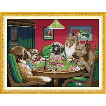 Dog's game painting cross stitch kit 14ct 11ct count printing canvas fabric DIY animal pattern embroidery set Home Decoration
Dog's game painting cross stitch kit 14ct 11ct count printing canvas fabric DIY animal pattern embroidery set Home Decoration