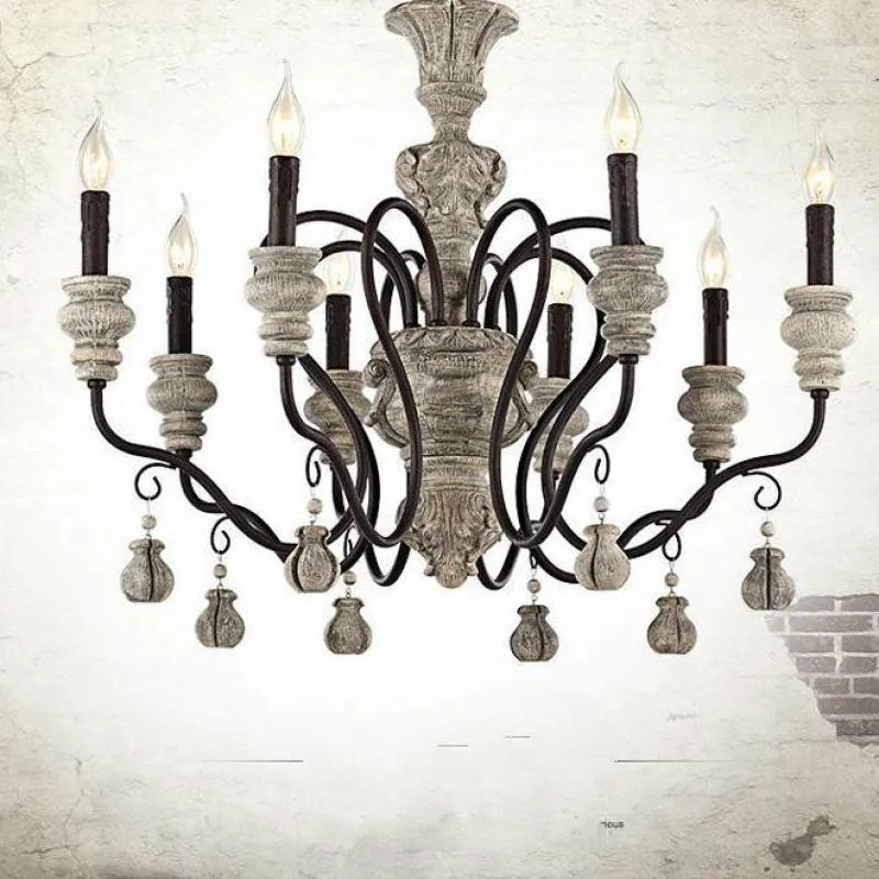 

Loft Rustic iron Chandelier Led Candle metal lamp For Bar Dining Room Light Living Room Bedroom light Vintage Rural Chandeliers