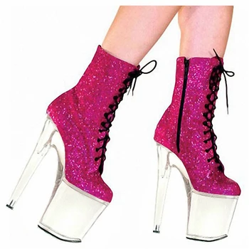 20CM high heel boots ankle boots with glitter pink sequins waterproof runway nightclub stage boots performance boots
20CM high heel boots ankle boots with glitter pink sequins waterproof runway nightclub stage boots performance boots