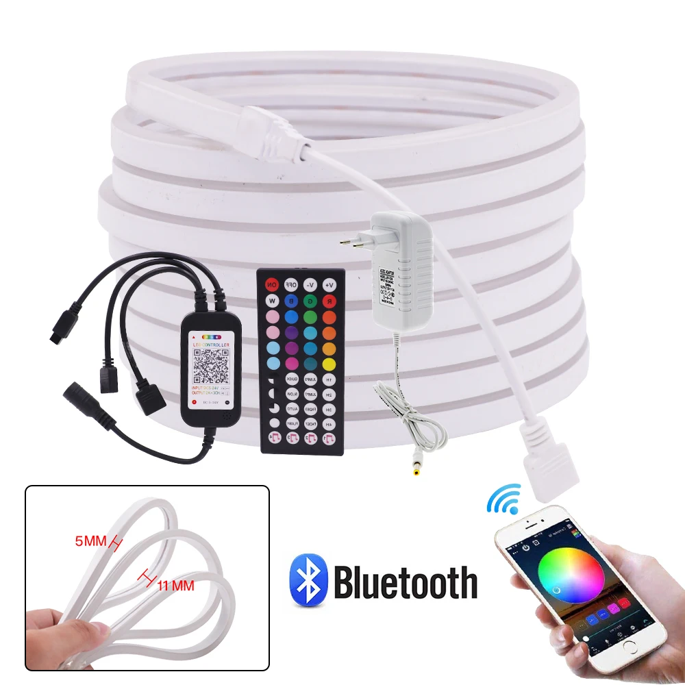 Bluetooth музыкальный RGB неоновый свет 12 В 3535 108 светодиодный s/m светильник личный 5x11