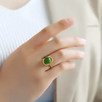 Natural, Hetian jade, jasper, classic ring. s925, ancient gold inlaid, finger ring lively. Jasper green, spinach green.
Natural, Hetian jade, jasper, classic ring. s925, ancient gold inlaid, finger ring lively. Jasper green, spinach green.
