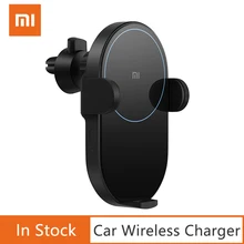 Cargador de coche inalámbrico Xiaomi Mi 20W/10W Max Qi Sensor infrarrojo inteligente doble carga rápida refrigeración soporte de teléfono de coche para Mi 9(China)