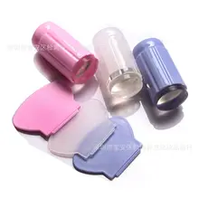 2016 Top Grade nouveau Style Transparent gelée manucure Transparent timbre Art des ongles estampage plaques avec poignée Silicone joint(China)