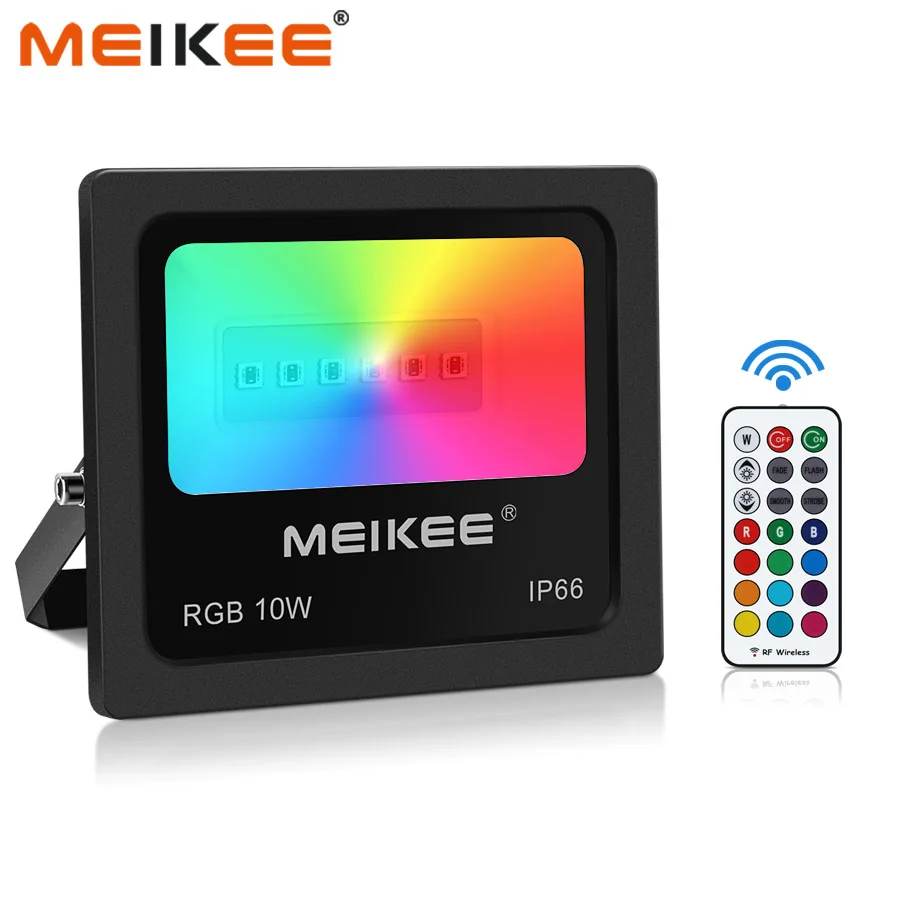 10 Вт RGB светодиодные прожекторы AC100 240V Водонепроницаемые наружные с пультом
