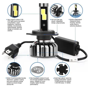 Waterproof Car Headlight H4/HB2/9003 6000K White LED canbus LED Bulb 160W 16000LM Auto Fog Light 12V Super Bright COB Chip
Waterproof Car Headlight H4/HB2/9003 6000K White LED canbus LED Bulb 160W 16000LM Auto Fog Light 12V Super Bright COB Chip