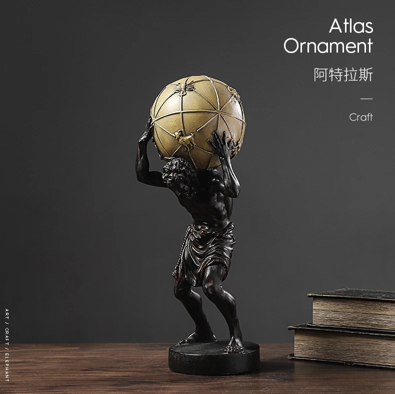 Retro Greek Mythology Character Atlas Sculpture Resin Strong Man Character Holding A Gold Ball Statue Decor Gift Craft Ornament
Retro Greek Mythology Character Atlas Sculpture Resin Strong Man Character Holding A Gold Ball Statue Decor Gift Craft Ornament