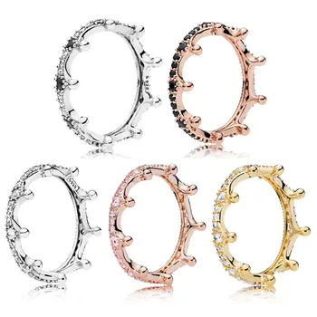 Rose Golden Black Enchanted Crown With Crystal Ring 925 Sterling Silver Ring For Women Gift DIY Jewelry
Rose Golden Black Enchanted Crown With Crystal Ring 925 Sterling Silver Ring For Women Gift DIY Jewelry