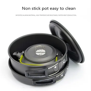 He-Portable Outdoor Camping Pot Set 2-3 Person Teapot Combination Picnic Barbecue Non Stick Pot Multifunctional Stove Head Pot 
He-Portable Outdoor Camping Pot Set 2-3 Person Teapot Combination Picnic Barbecue Non Stick Pot Multifunctional Stove Head Pot