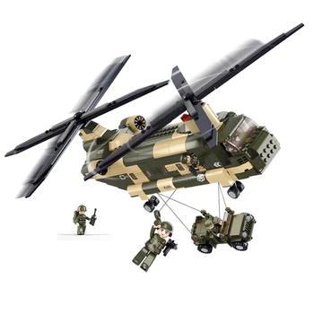 Sluban Military Theme DIY Small Particle Building Block Assembly Transport Helicopter Toy for Children Stacking Blocks
Sluban Military Theme DIY Small Particle Building Block Assembly Transport Helicopter Toy for Children Stacking Blocks