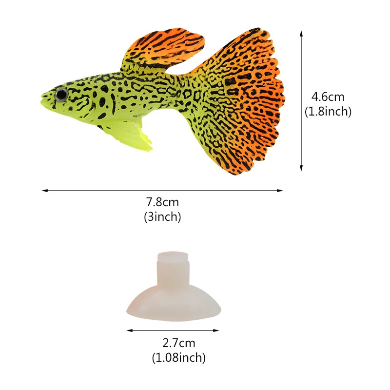 8 Glowing Aquarium Decor Simulation Ocean Tropical Fish Tank Landscaping Decorations Luminous Clownfish Guppies Angelfish