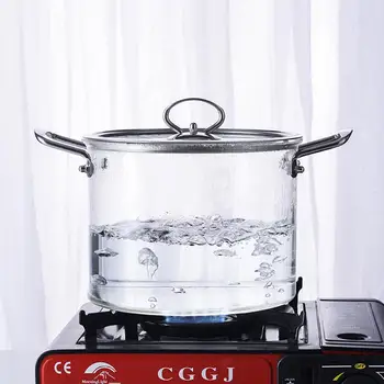 Heat Resistant Glass Soup Pot with Handle Steam Hole Saucepan Transparent Open Fire Stew Pot Glass Cookware Set Cooktop
Heat Resistant Glass Soup Pot with Handle Steam Hole Saucepan Transparent Open Fire Stew Pot Glass Cookware Set Cooktop