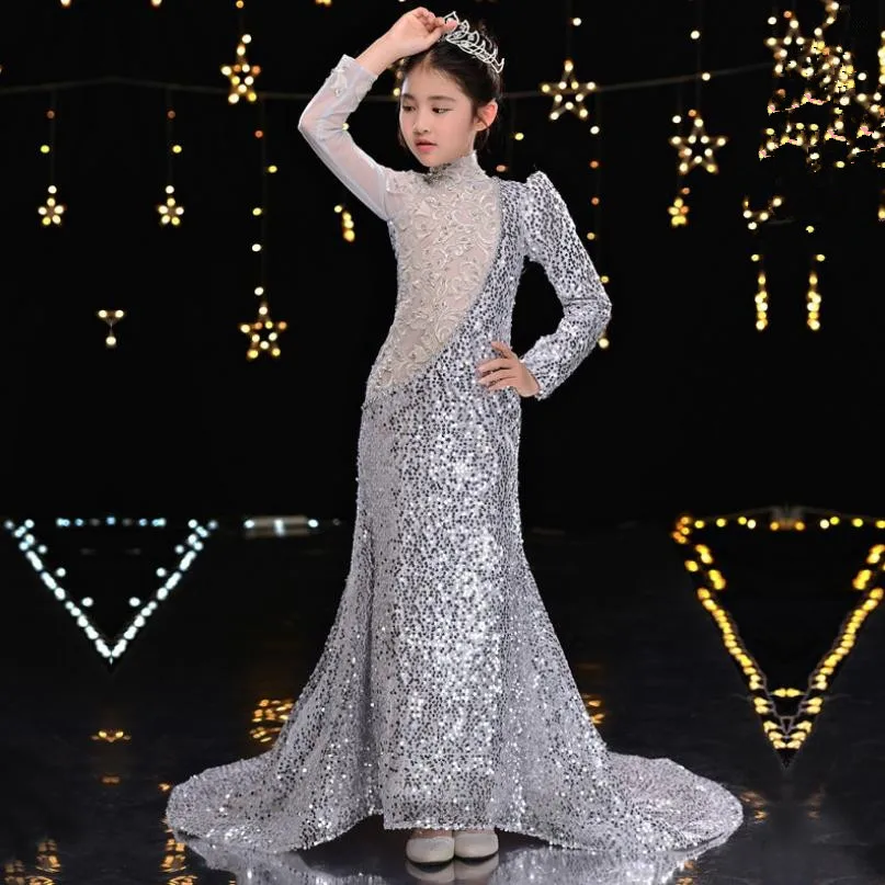 High-end Luxury Sequined Girls Mermaid Evening Dress Fashion Trailing Catwalk Ball Gown Modis Kids Party Dress Vestidos Y2233
High-end Luxury Sequined Girls Mermaid Evening Dress Fashion Trailing Catwalk Ball Gown Modis Kids Party Dress Vestidos Y2233
