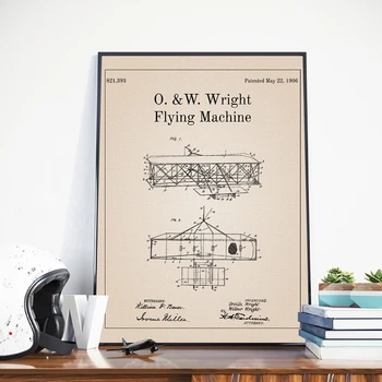 Wright Brothers Plane Patent Vintage Posters and Prints Plane Blueprints Gift Idea Wall Art Canvas Painting Office Home Decor
Wright Brothers Plane Patent Vintage Posters and Prints Plane Blueprints Gift Idea Wall Art Canvas Painting Office Home Decor