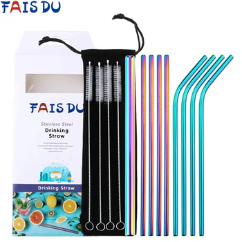 9pcs Reusable Stainless Steel Straws With Travel Case Cleaning Brush Metal Drinking Straws Party Bar Accessory 
9pcs Reusable Stainless Steel Straws With Travel Case Cleaning Brush Metal Drinking Straws Party Bar Accessory