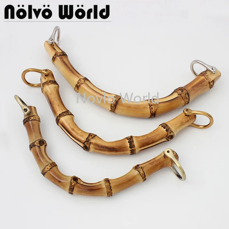 2-10-20 pieces 3 size 14X6cm 15X6cm 18X6cm Nature Bamboo Top Handle In 1.8cm metal D buckles for handbag Lady bag bamboo handle | Багаж и