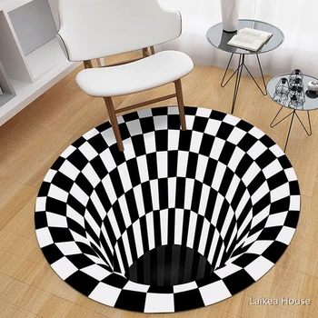 3D Black Snd White Stereo Vision Round Carpet Polyester Fiber Novelty 80/100CM Fantasy Mats For Livingroom Bedroom Carpet
3D Black Snd White Stereo Vision Round Carpet Polyester Fiber Novelty 80/100CM Fantasy Mats For Livingroom Bedroom Carpet