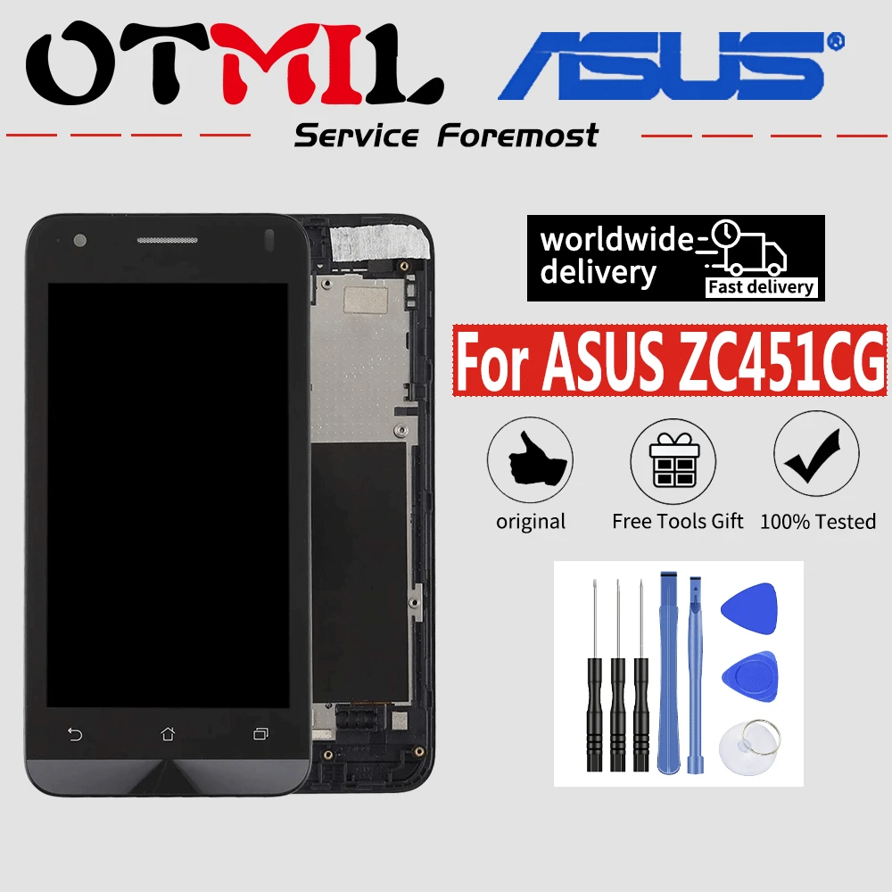 4.5" Original LCD For ASUS Zenfone C ZC451CG Z007 LCD Display Touch Screen With Frame Digitizer Assembly Replacement Parts
4.5" Original LCD For ASUS Zenfone C ZC451CG Z007 LCD Display Touch Screen With Frame Digitizer Assembly Replacement Parts