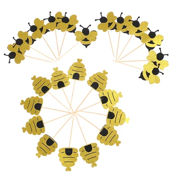12pcs Cute Bee Shape Cupcake Paper Cake Topper Birthday Party Cake Honeybee Fruit Picks Dessert Decorative Supplies
12pcs Cute Bee Shape Cupcake Paper Cake Topper Birthday Party Cake Honeybee Fruit Picks Dessert Decorative Supplies
