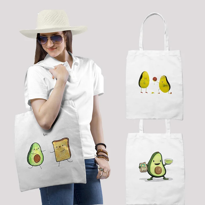 2020 Reusable Shopping Bag Cute Avocado Printing Women Canvas Tote Bags Eco Bag Cartoon Furit Shopper Shoulder Bags Bolsa
2020 Reusable Shopping Bag Cute Avocado Printing Women Canvas Tote Bags Eco Bag Cartoon Furit Shopper Shoulder Bags Bolsa