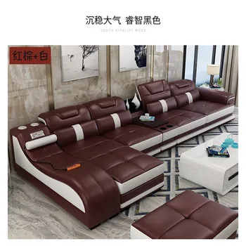 1Set 4 Seat First Layer Real Leather Living Room Sofa Set Corner Sofa Set With Bluetooth Speaker Function Modern Home Furniture
1Set 4 Seat First Layer Real Leather Living Room Sofa Set Corner Sofa Set With Bluetooth Speaker Function Modern Home Furniture
