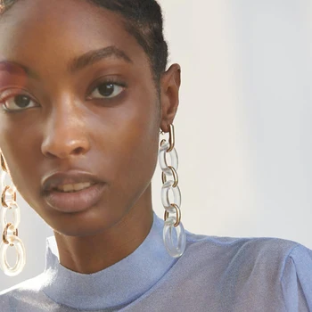 AENSOA Fashion Geometric Clear Acrylic Long Drop Dangle Earrings For Women 2020 Trendy Transparent Long Chain Statement Earrings
AENSOA Fashion Geometric Clear Acrylic Long Drop Dangle Earrings For Women 2020 Trendy Transparent Long Chain Statement Earrings