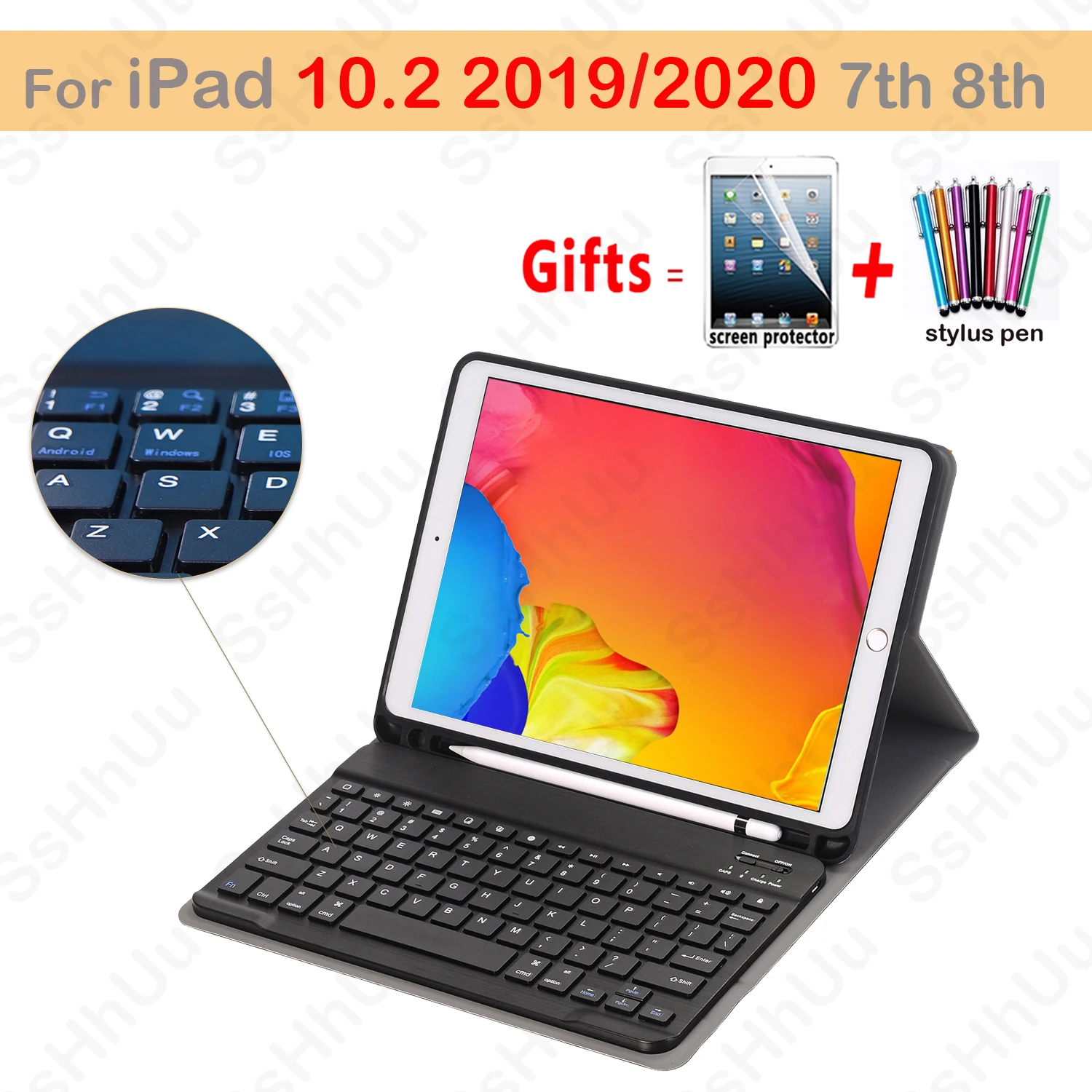 Чехол с клавиатурой для iPad 10,2 2019 2020, чехол с держателем для карандашей для iPad 7 7-го 8-го поколения A2197, чехол с подставкой для клавиатуры на английском языке
Чехол с клавиатурой для iPad 10,2 2019 2020, чехол с держателем для карандашей для iPad 7 7-го 8-го поколения A2197, чехол с подставкой для клавиатуры на английском языке