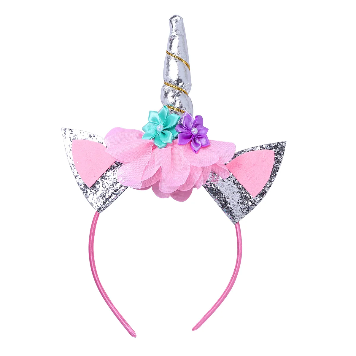 

Kids Girls Flower Cat Ears Cute Unicornes Headbands Children Masquerade Halloween Cosplay Cat Ears Anime Party Headwear Headband
