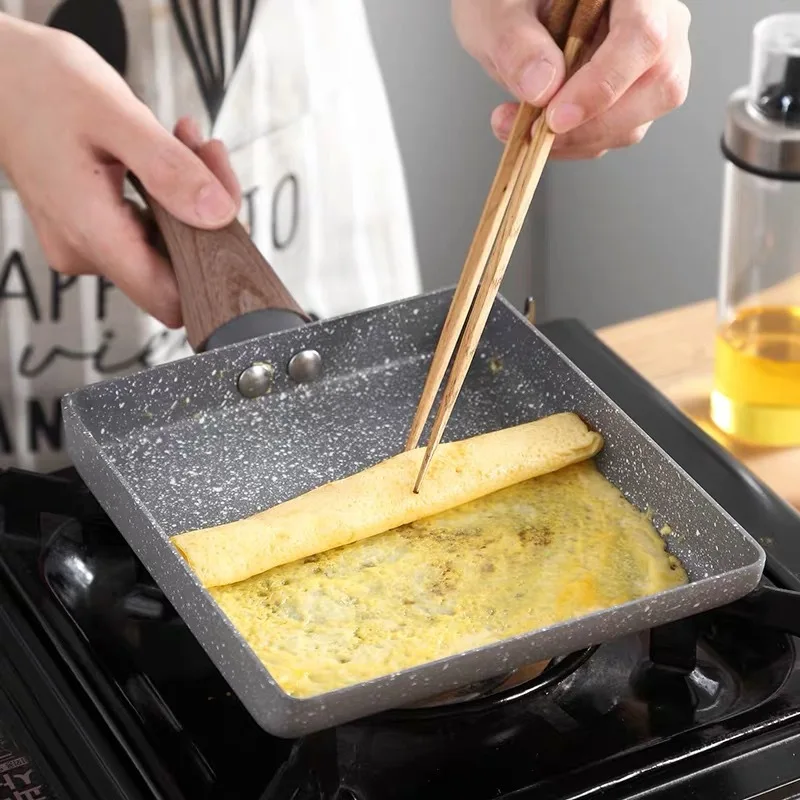 Японский Алюминий сплав сковородка для омлета с антипригарным окрытием Фрай