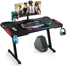 Gaming Desk with LED Lights 43" Z Shaped RGB Computer Desk Table Ergonomic PC Workstation with Remote Control for Home Office
Gaming Desk with LED Lights 43" Z Shaped RGB Computer Desk Table Ergonomic PC Workstation with Remote Control for Home Office