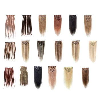 Women Human Hair Clip In Hair Extensions 7pcs 70g 
Women Human Hair Clip In Hair Extensions 7pcs 70g
