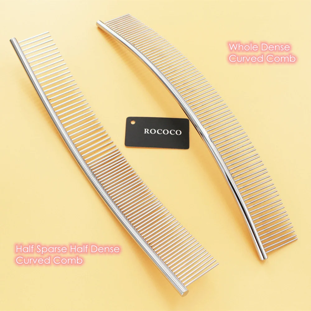 25cm Dog Curved Comb Professional Stainless Steel Pet Grooming Comb Dense Sparse Teeth Dog Cat Cleaning Brush Hair Removal
25cm Dog Curved Comb Professional Stainless Steel Pet Grooming Comb Dense Sparse Teeth Dog Cat Cleaning Brush Hair Removal