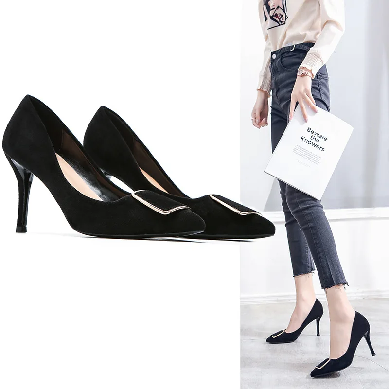 2019 Spring And Summer New Style Black And White with Pattern Metal Buckle Thin Heeled High Heel Shoes Pointed-Toe-Style Busines
2019 Spring And Summer New Style Black And White with Pattern Metal Buckle Thin Heeled High Heel Shoes Pointed-Toe-Style Busines
