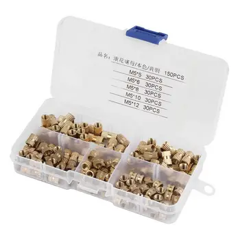 150pcs / box M5 brass nut cylindrical knurling nut thread embedded nut classification fastener kit
150pcs / box M5 brass nut cylindrical knurling nut thread embedded nut classification fastener kit