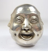 Vintage mão trabalho cobre emoções 4 rosto buda estátua decoração(China)