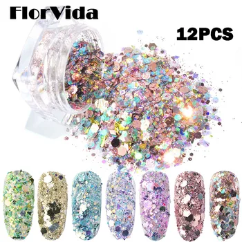 FlorVida 12 Colors Super Shinning Hexagon Glitter Sequins Mixed For Nails Art Flakes Makeup Decorations Kit Manicure Design Set
FlorVida 12 Colors Super Shinning Hexagon Glitter Sequins Mixed For Nails Art Flakes Makeup Decorations Kit Manicure Design Set